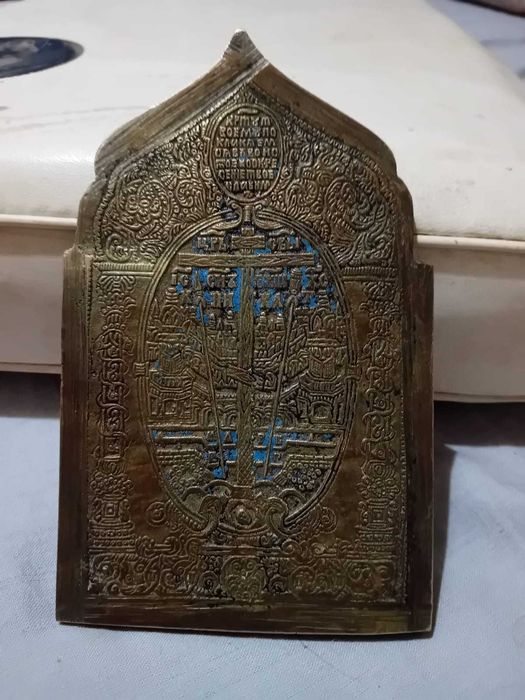 Icoana vintage ruseasca de calatorie, secolul XIX