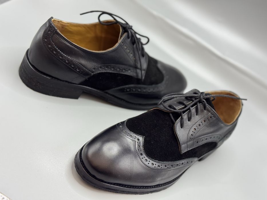 Комбинированный кожаный туфли