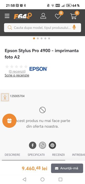 Imprimanta Epson stylus pro 4900