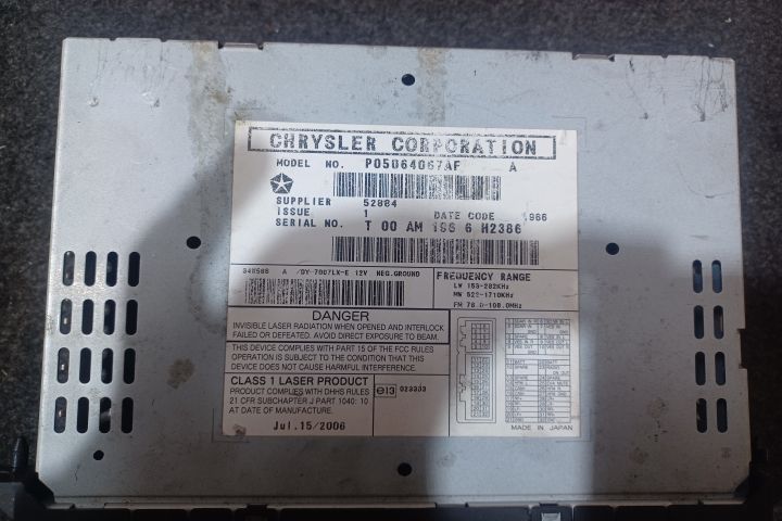 Radio cd P05064067AF Jeep Grand Cherokee WK