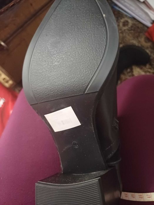 Нови ботуши естествен велур и естествена кожа-комбинация