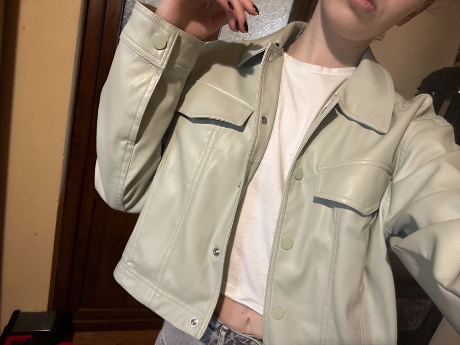 Jacheta de primavara verde menta