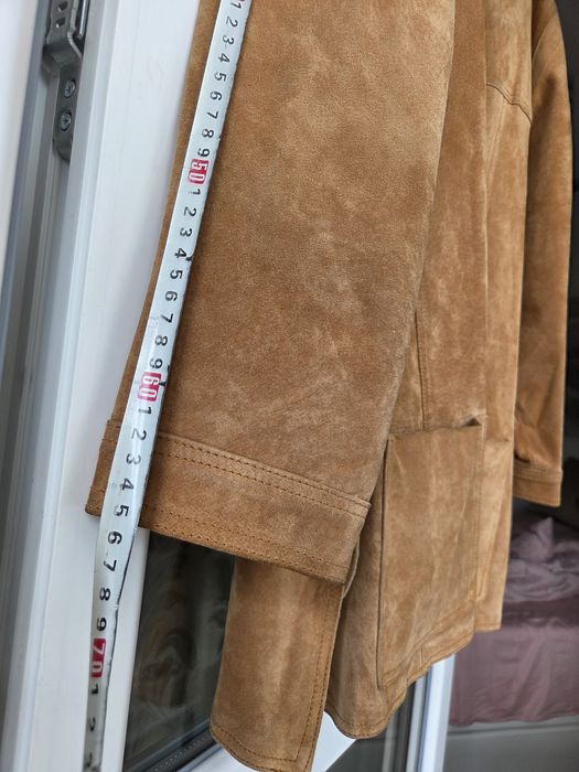 Geaca /camasa piele intoarsa ,naturala ,mustar
