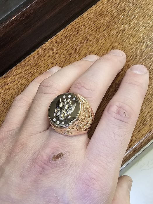 Печатка золотая 585пробы с бриллиантами