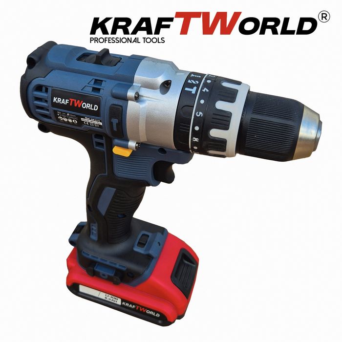 Акумулаторен Безчетков Ударен Винтоверт KraftWorld с 111 части Комплек