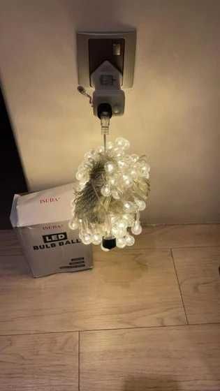 ЛЕД светлинна верига 15 метра с дистанционно на ток, външни