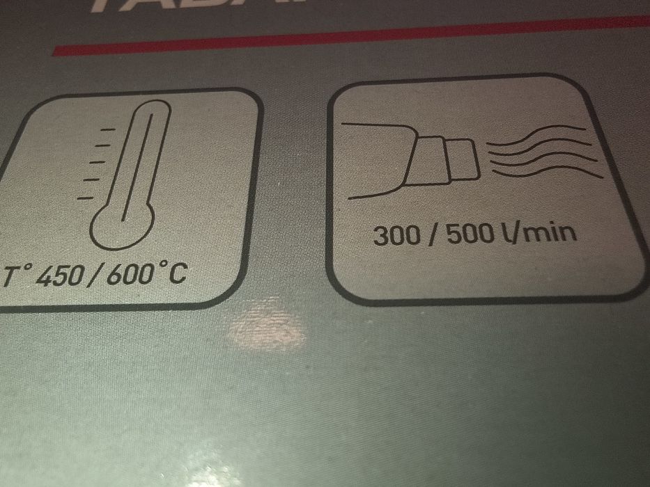 Pistol aer cald ,temperatura maximă 600 grade C,două trepte de putere