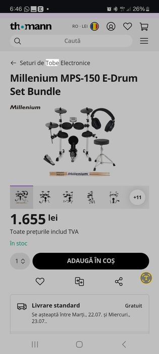 Set tobe electronice Millenium MPS-150 E-Drum Set