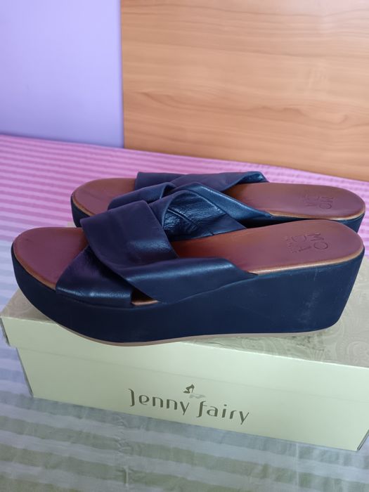 Vând Papuci Damă cu Platforma Piele Naturală Italia Mărimea 38