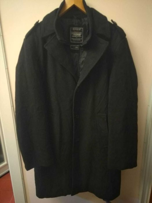 Черно мъжко спортно палто вълна