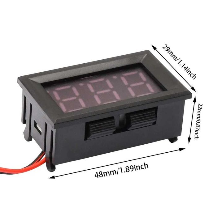 Voltmetru Digital de Panou, 0 - 99.9V, /0-200V /4.5V - 30V Rosu /Verde