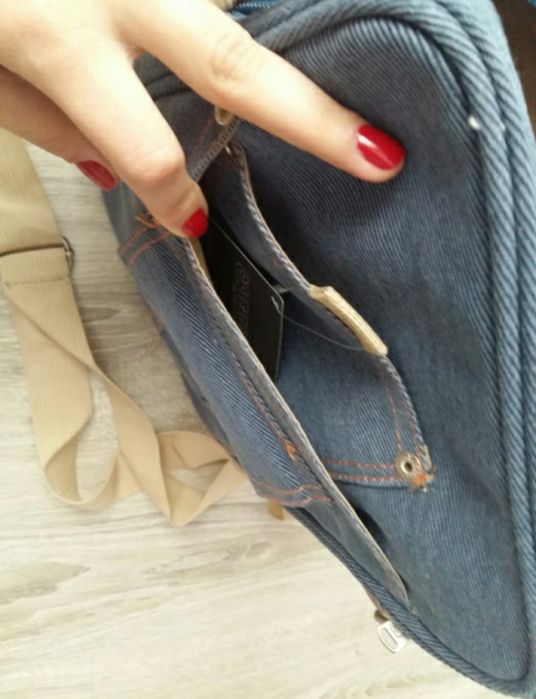 Geanta noua reglabila postas de blugi ghiozdan jeans scoala