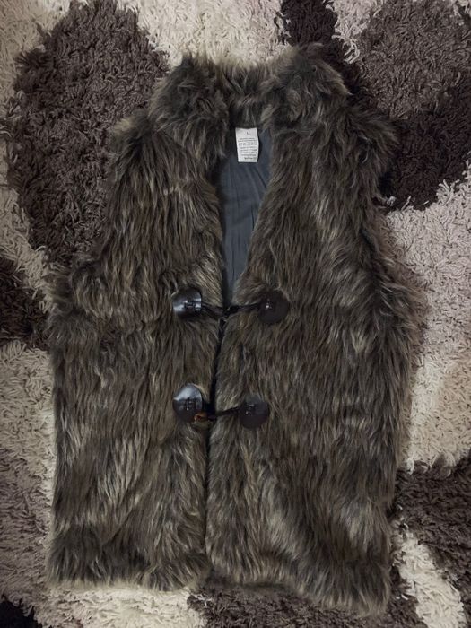 Geaca de blugi fishbone si vesta din blana