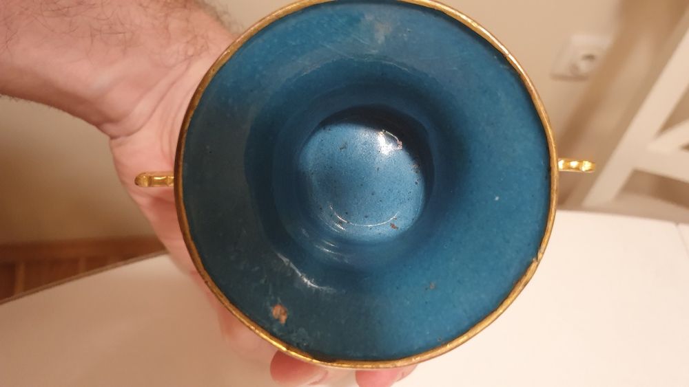 Vas cloisonné chinezesc cu capac