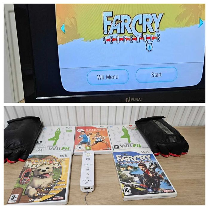 Consola nintendo wii+ 5 jocuri si manusi de box