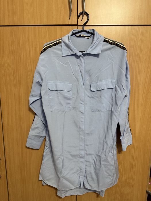 Cămașă lungă Zara Basic - Bleu - Mărimea XS