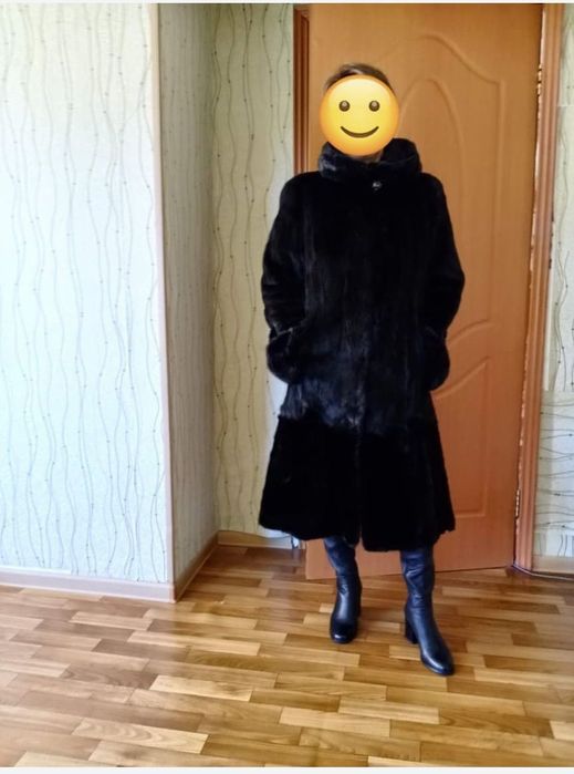 Норковая шуба черная