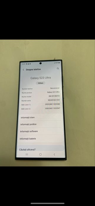 Samsung S23 Ultra 256 Gb 8Gb/ram ca nou