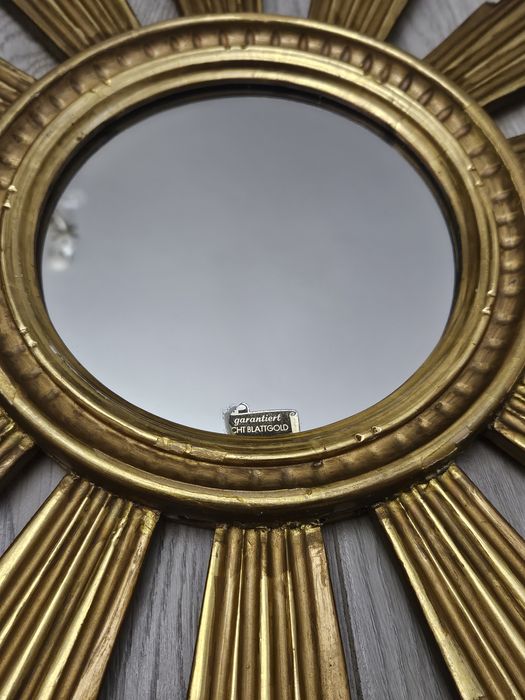 Френско Позлатено дървено огледало Слънце