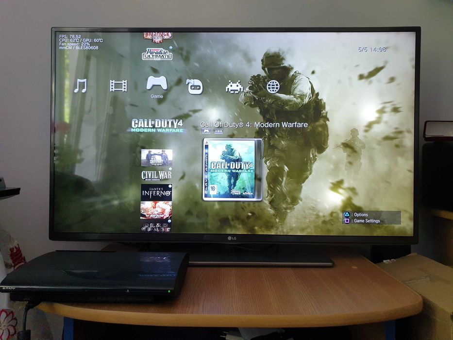 PS3 modat HEN 250 GB + 30 jocuri (GTA V, Red Dead, God of War, NFS)