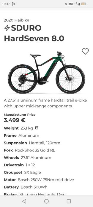 De vânzare Haibike Hardseven.8.0