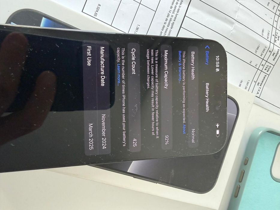 Iphone 16 Pro Max 512 neverlocked negru factura garanție Vodafone