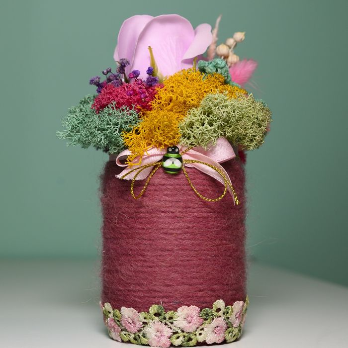 Бурканчета и мини кашпи с естествен скандинавски мъх