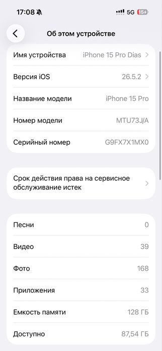 Iphone 15pro 128 gb