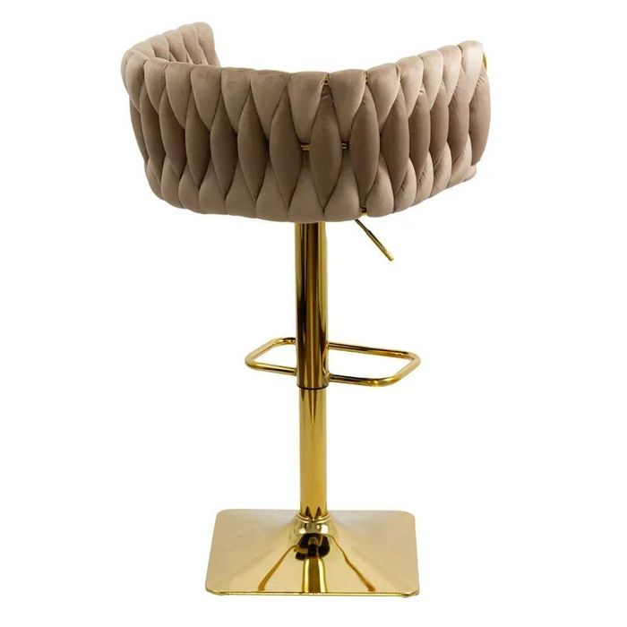 Scaun de Bar de LUX din Catifea, cadru Auriu 118P LIVRARE GRATUITA!