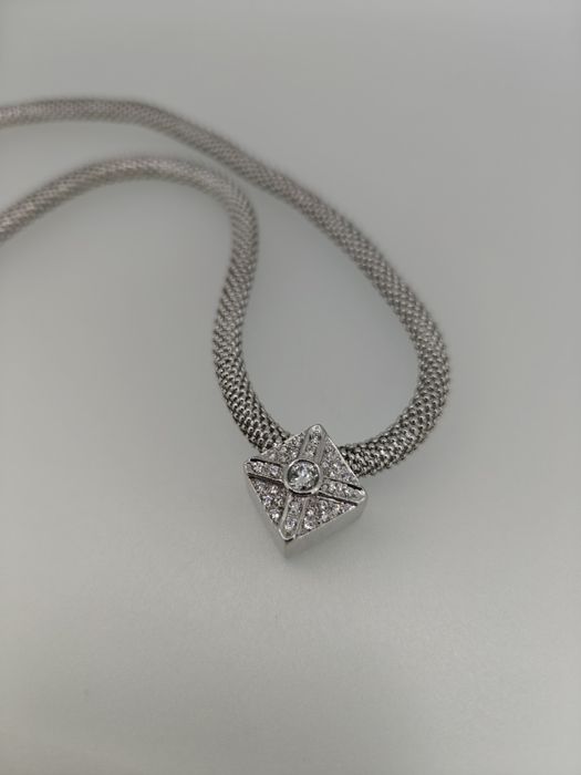 Colier aur alb 18k 36.12gr cu diamante naturale (r)