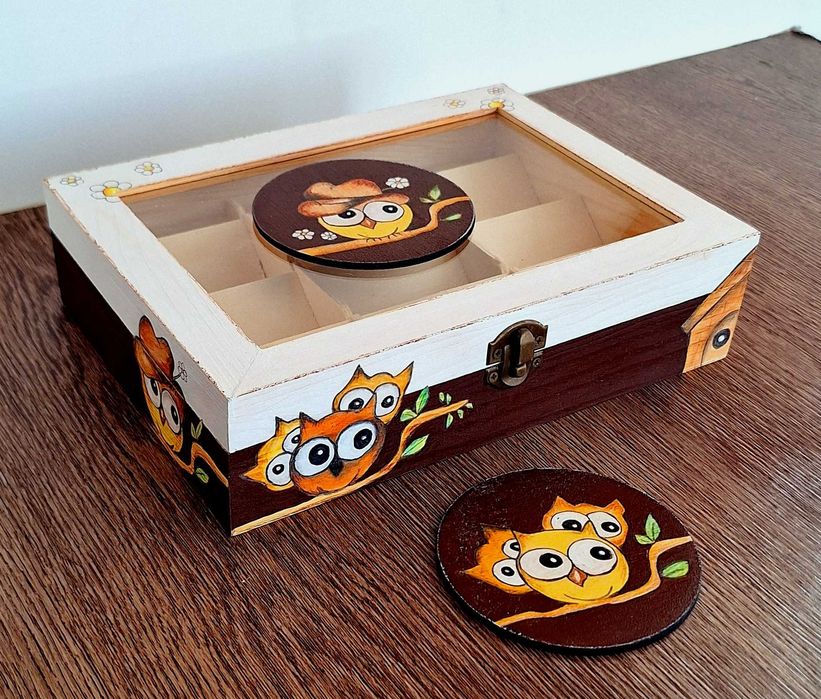 Кутия за чай " Бухали "