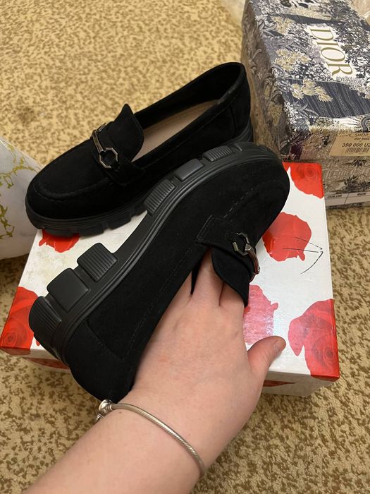 Замшевые лоферы для школы мактабга