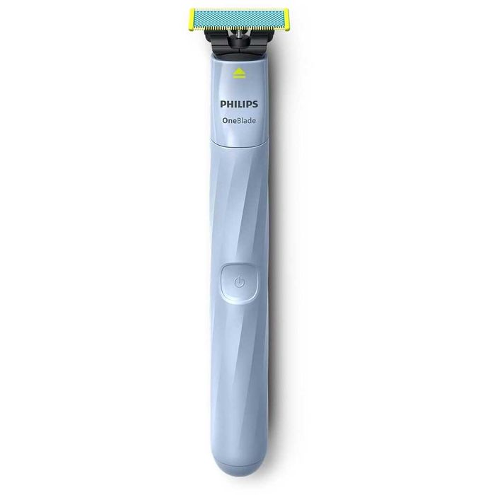 Aparat de ras PHILIPS OneBlade First Shave QP1324/30, pentru piele sensibila, 2 lame Anti-Friction, 30 min, cablu USB-A, Albastru - Philips