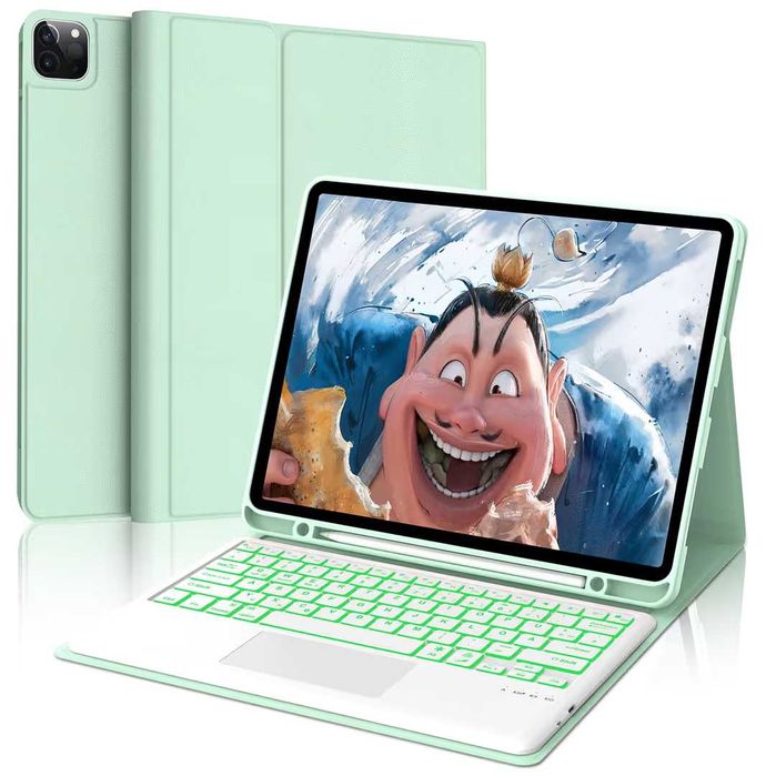 Husa iPad 12.9 inch, tastatura bluetooth inclusa culoarea lavanda