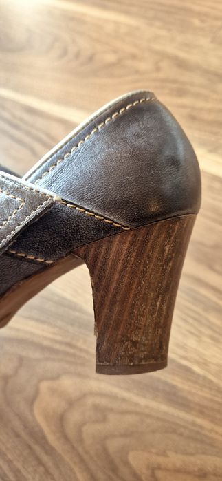 Pantofi piele, mar 37, toc gros