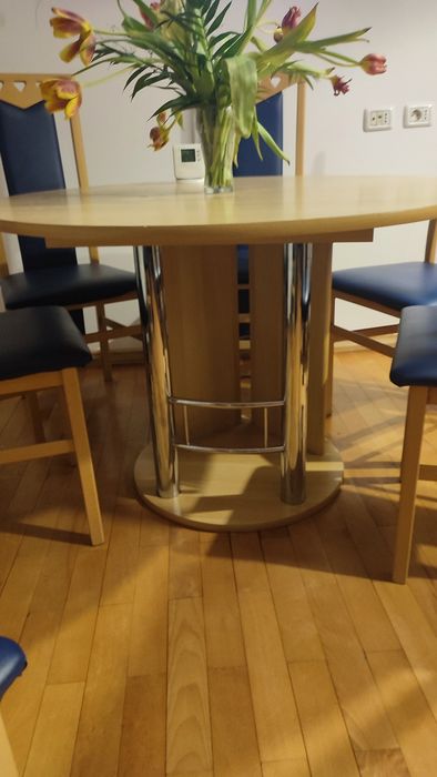 Vand masa extensibila lemn si inox