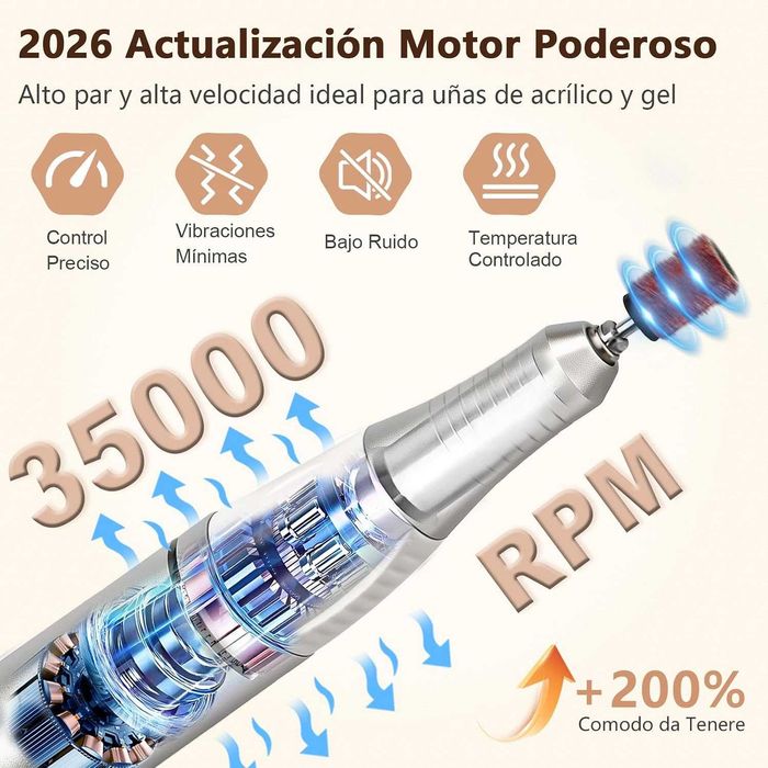 Kit profesional de freză pentru unghii Einniewi 35.000 RPM