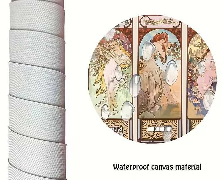 Lucrare Alphonse Mucha “4 anotimpuri”_reproducere pe pânză înrămată