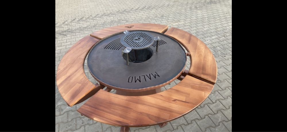 Gratar plita otel + blat stejar gratarean.com