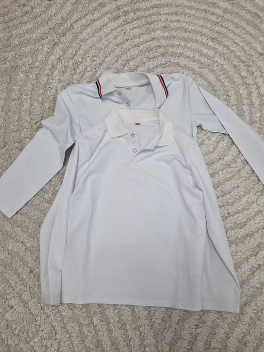 Set 2 Bluze Polo, noi, albe, marime 128- 134