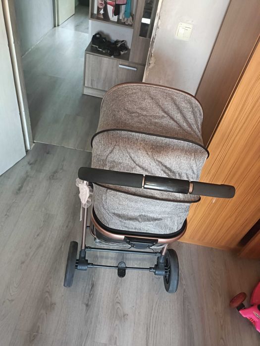 Бебешка количка 2 в 1 Cangaroo Milan С трансформираща се седалка, кош за кола и покривало за крачета