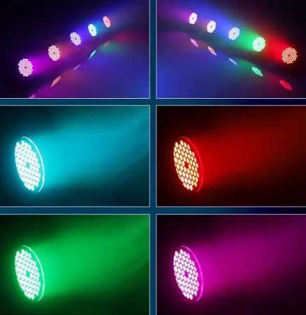 Proiector Lampa PAR LED RGBW cu telecomanda joc lumini DJ efecte club DMX Moving 7R