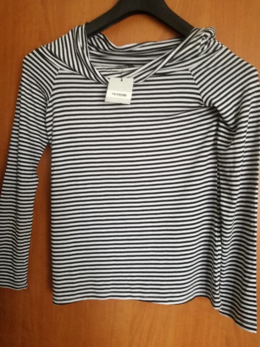 Блуза   бяла  на черно рае Tezenis