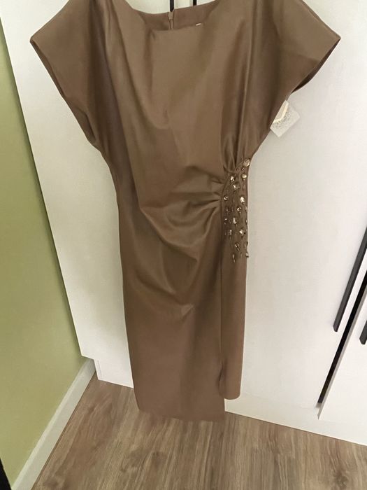 Платье женское кожанное