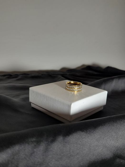 Inel din otel inoxidabil placat cu aur de 24k