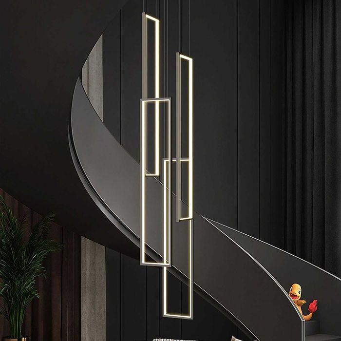 Модерна Лед LED полилей правоъгълна висяща лампа за хол, стълби 212