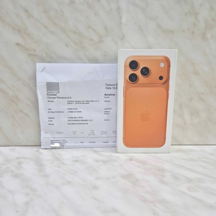 iPhone 17 Pro 5G, 256GB,Orange Nou,Neactivat Garantie Zeus Amanet Militari 36757