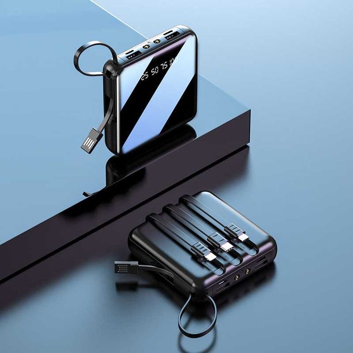 Външна батерия STELS Q40, PowerBank, 10000mAh, Черен/Син/Червен