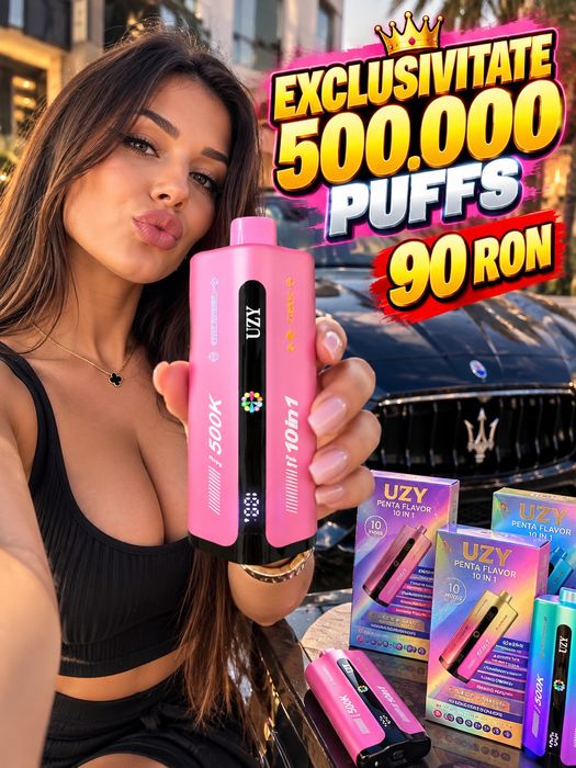 Vape 500.000 Puffs 10 Arome Reincarcabil Display