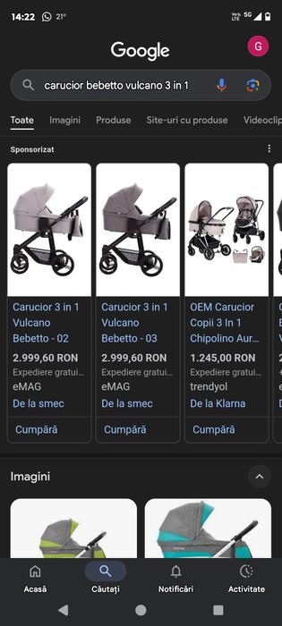 Cărucior 3 în 1 vulcano
